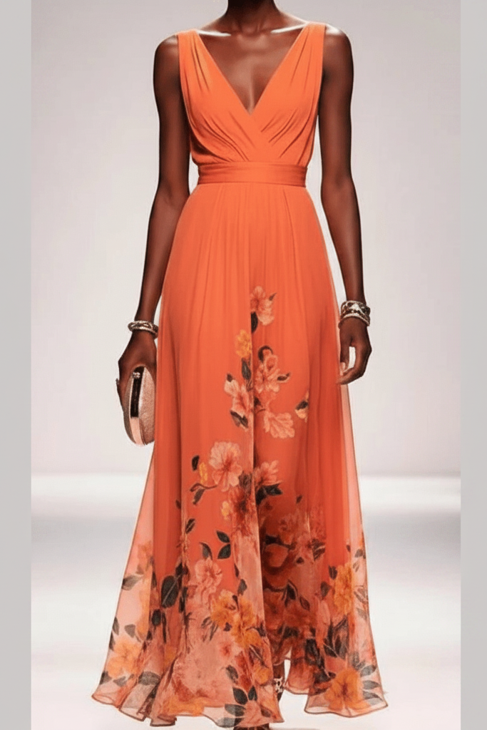 Boho style floral maxi dress for women, offering a relaxed yet elegant look for any occasion.