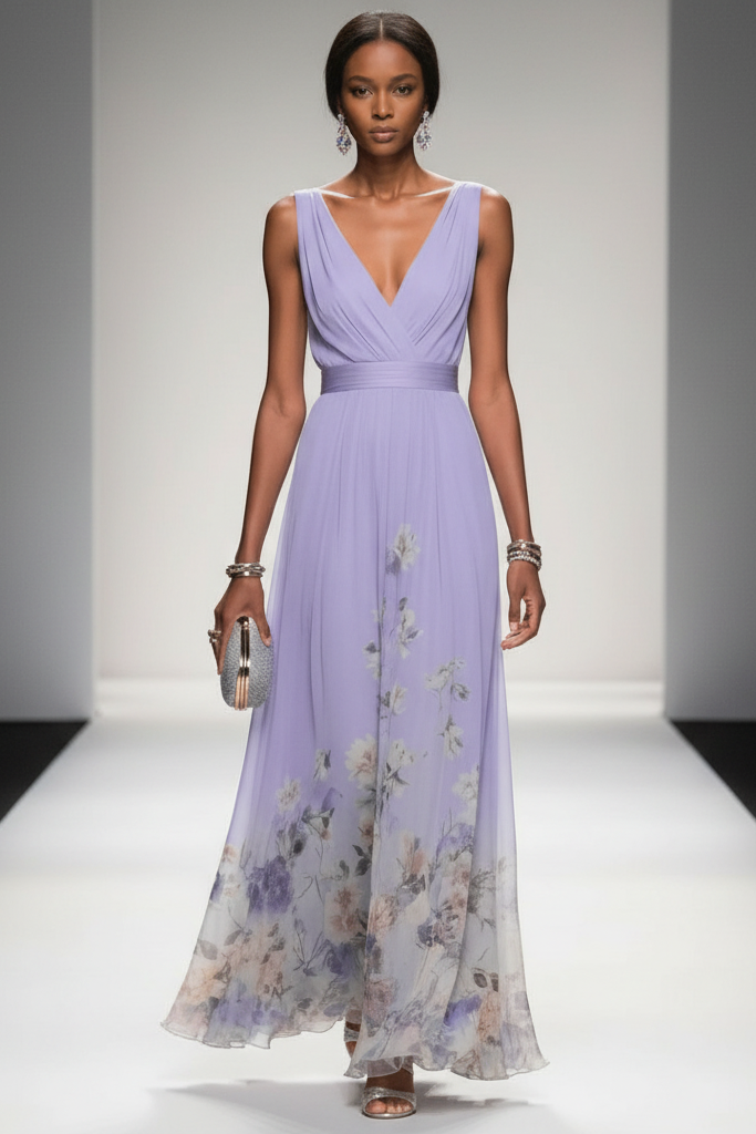Beautiful floral maxi dress for women, an elegant choice for parties, day wear, or vacation.