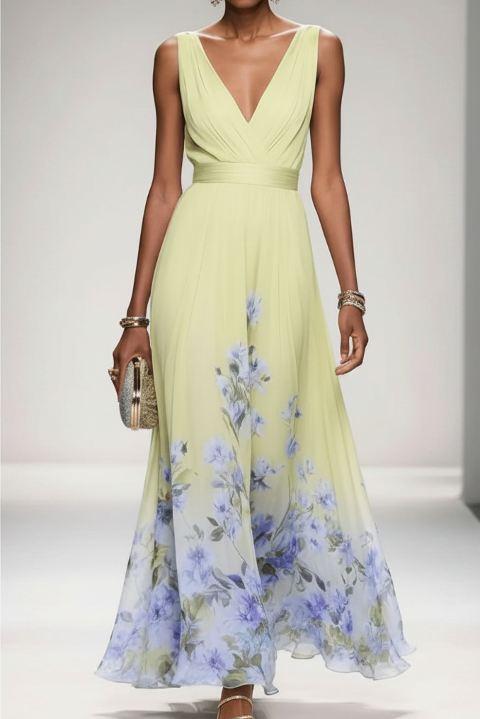 Comfortable women's floral maxi dress, a stylish long dress for summer parties & vacations.