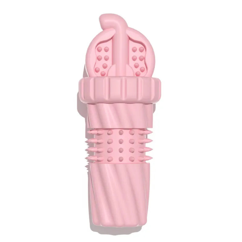 Puppy dental health tool: a durable rubber finger toothbrush for effective cleaning