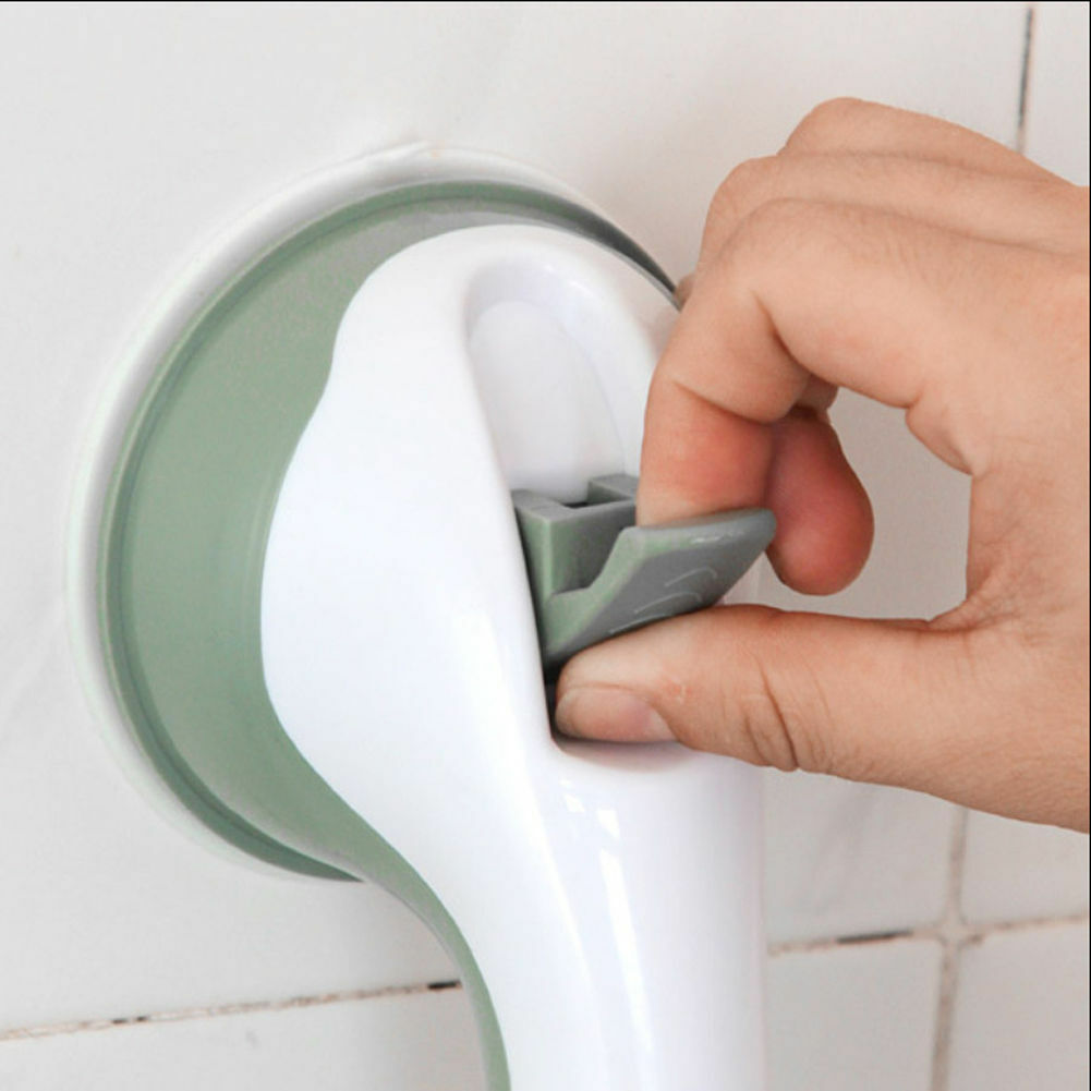 Secure suction shower handle for bathroom safety. Provides stable grab bar support for elderly & handicap mobility.