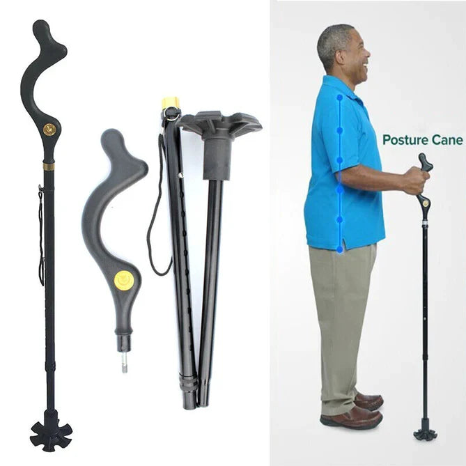 Versatile adjustable walking stick for seniors, offering crucial balance & support for active elderly.