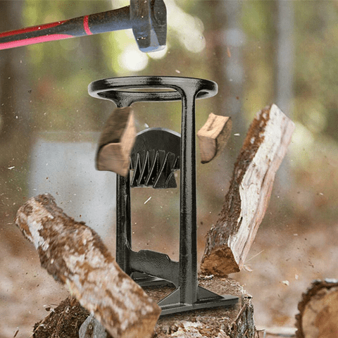 Premium cast iron firewood tool, a safe and efficient log splitter for kindling & wood preparation.