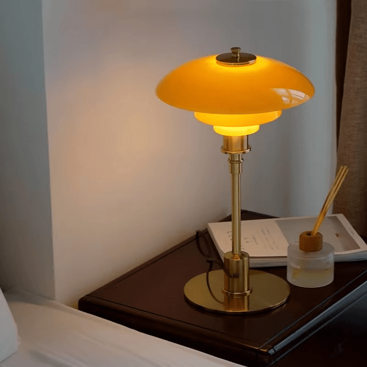 Modern Scandinavian table lamp offering adjustable LED tricolor light, ideal for ambient home decor.