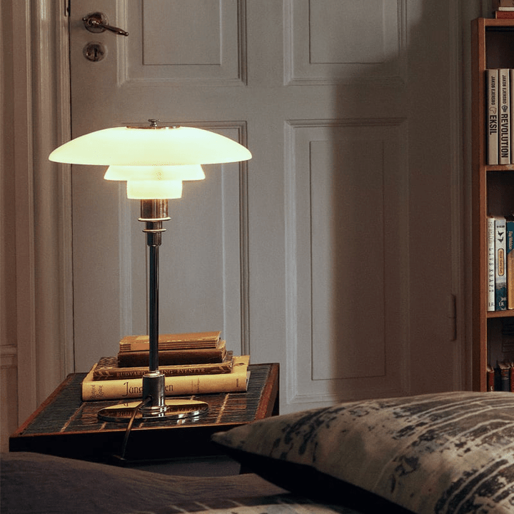 Enhance your home with this dimmable Scandinavian LED table lamp, offering tricolor light & modern design.