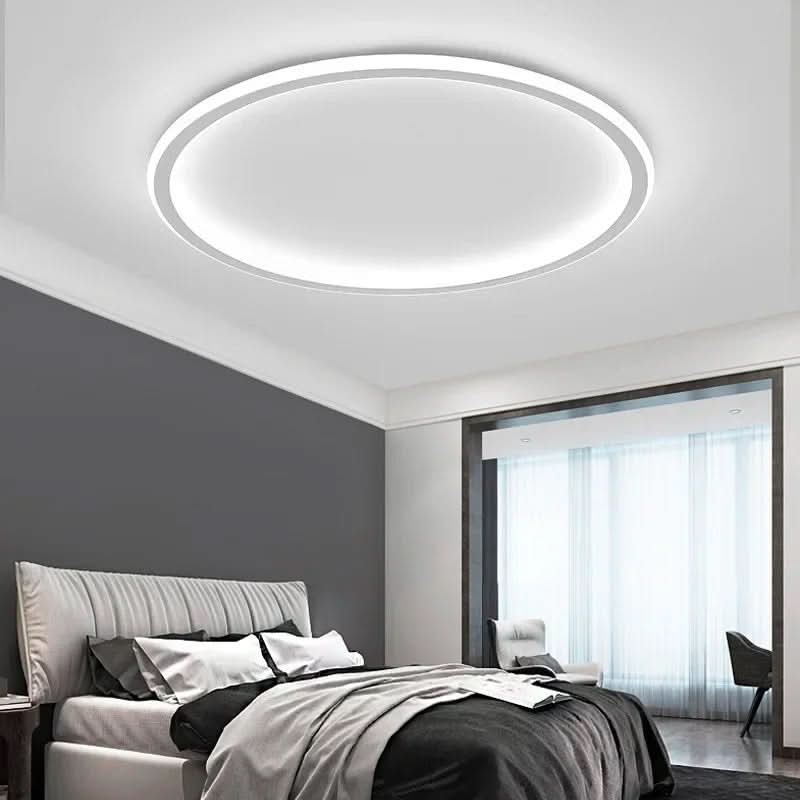 Gold Scandinavian LED ceiling light, elegant ambient lighting for modern homes.