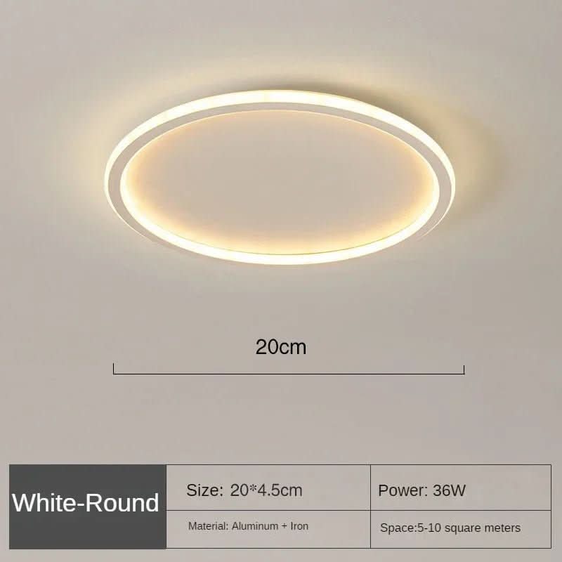 Sleek Scandinavian LED ceiling light, provides bright modern home illumination.