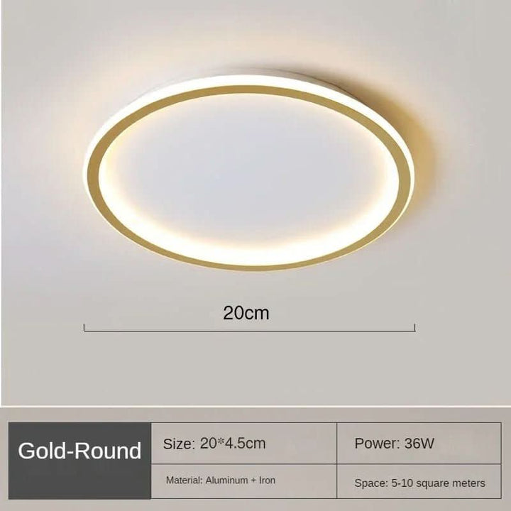Dimmable white LED ceiling light, Scandinavian modern design for serene bedroom spaces.