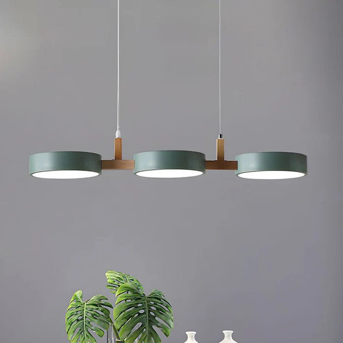 Scandinavian LED pendant lamp with adjustable warm glow. Modern dining room lighting & nordic design.