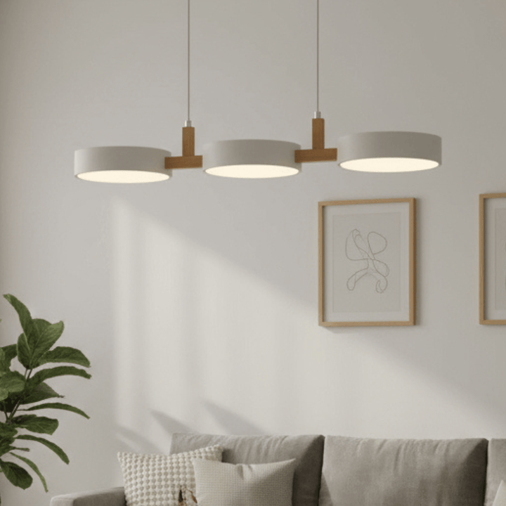 Nordic design LED pendant lamp, a contemporary ceiling fixture, ready to provide adjustable warm light.