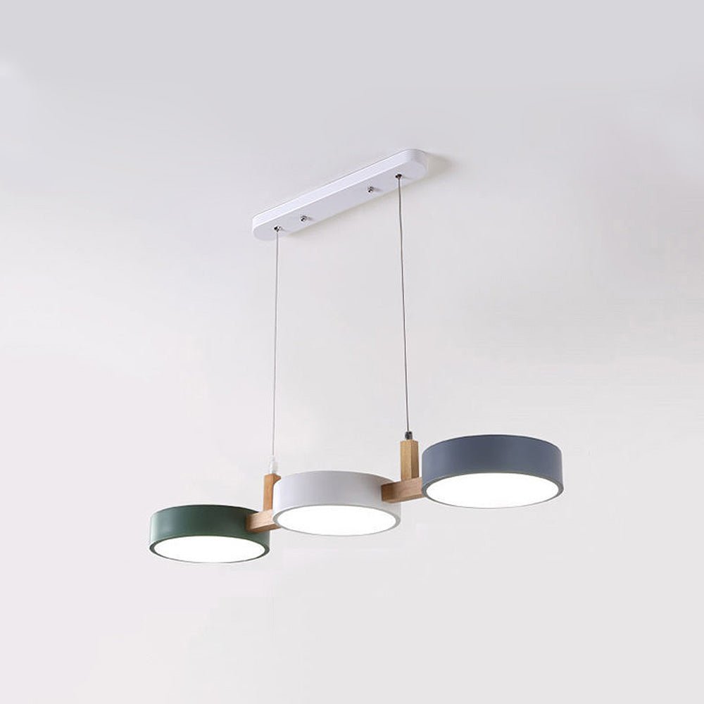 Pair of Scandinavian LED pendant lamps, offering adjustable warm glow, ideal for modern home illumination.