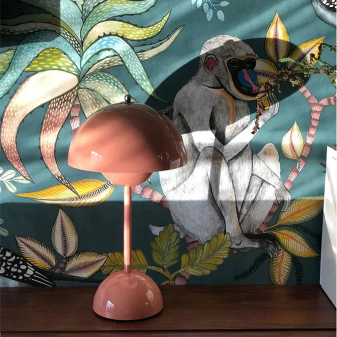Portable wireless table lamp offering adjustable ambiance lighting for any room.