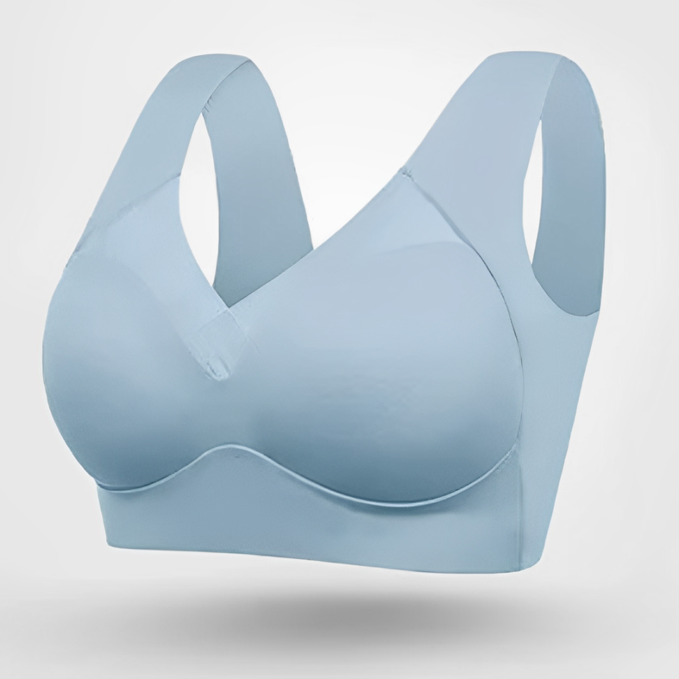 Soft women's wireless bra, seamless fabric for invisible wear & supportive push-up.