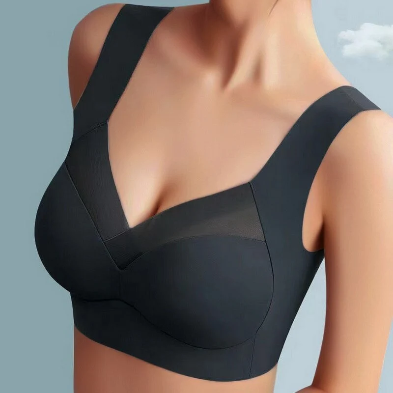 Smoothing seamless wireless bra for women, features push-up for flattering lift & comfort.