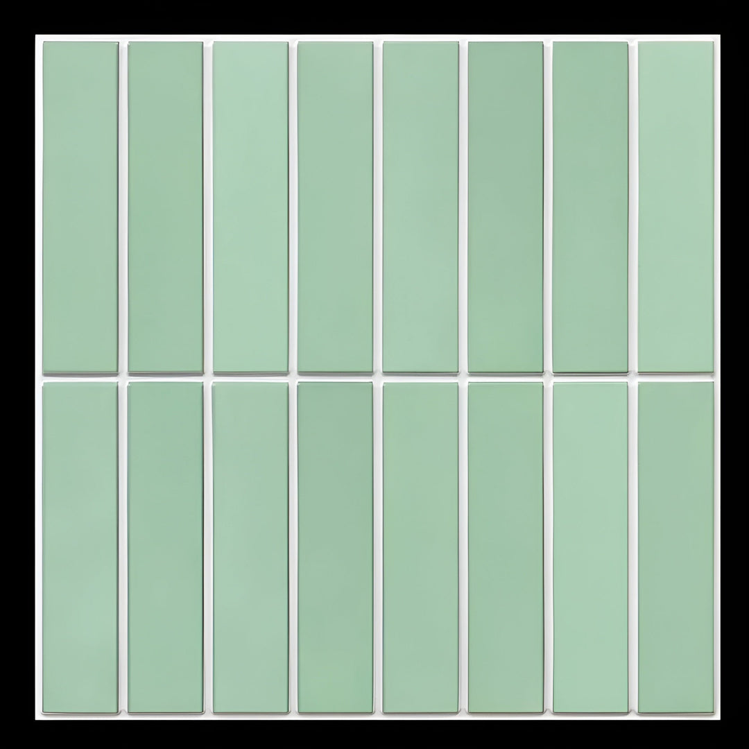 Decorative 3D ceramic look wall panels, self-adhesive for kitchen, bathroom, or living room decor.