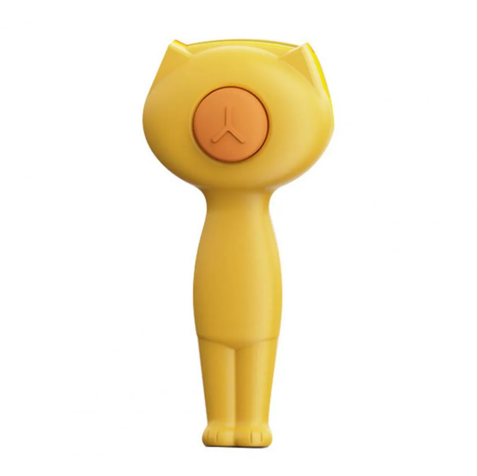 Detailed view of the retractable bristles on a self-cleaning pet grooming brush, safe for skin