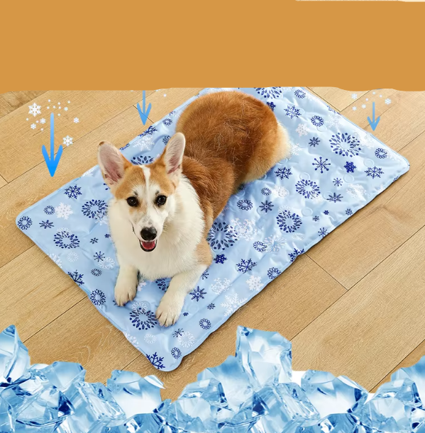 Portable and lightweight self-cooling gel mat for dogs and cats, perfect for travel and home use