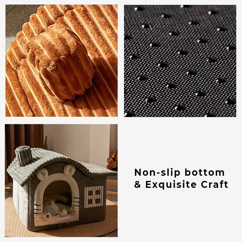 Soft, washable cat house pet cave bed, providing a cozy and secure resting spot for any cat.