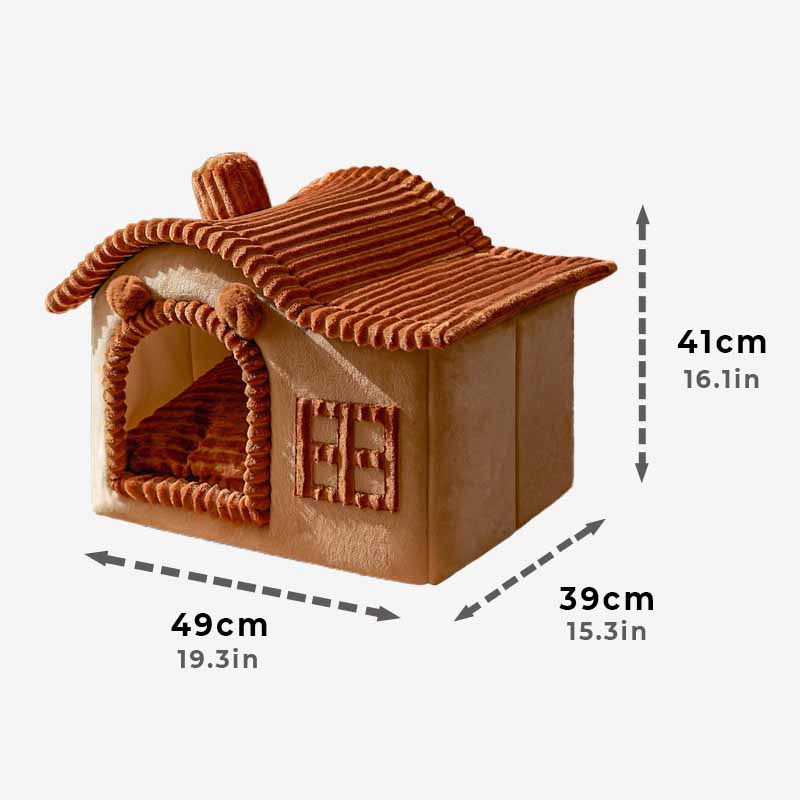 Modern cat bed in a semi-enclosed cave design, enhancing pet comfort and blending with home decor.