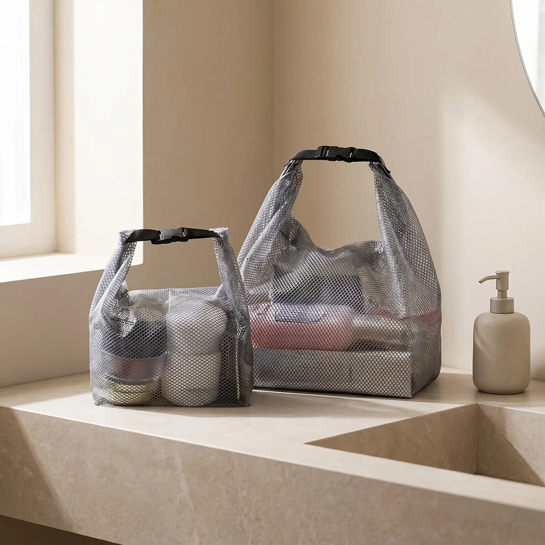 Organized travel with this clear cosmetic toiletry bag. Visible contents make finding essentials easy.