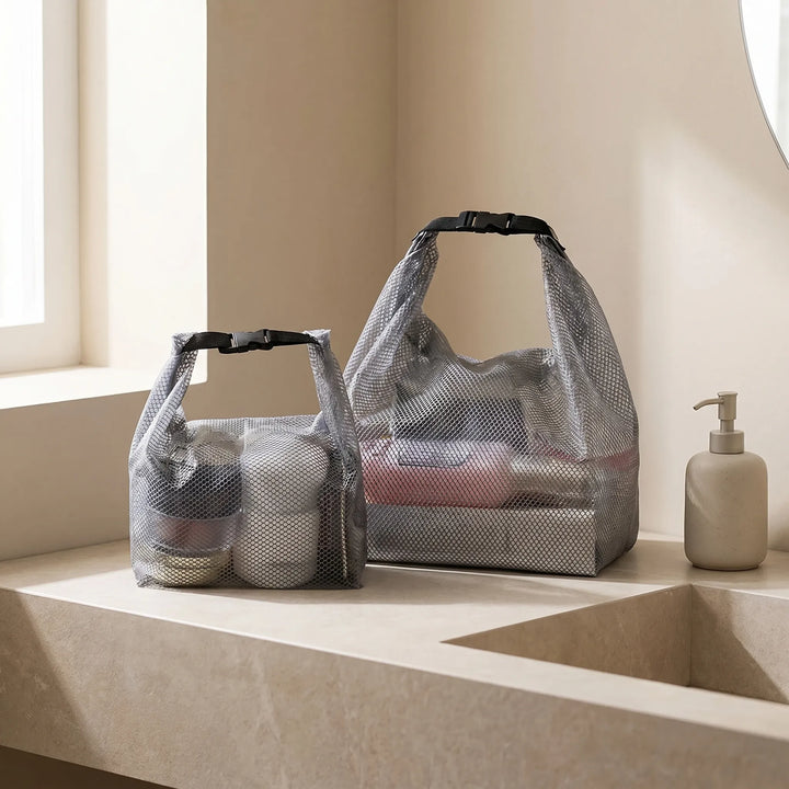 Organized travel with this clear cosmetic toiletry bag. Visible contents make finding essentials easy.