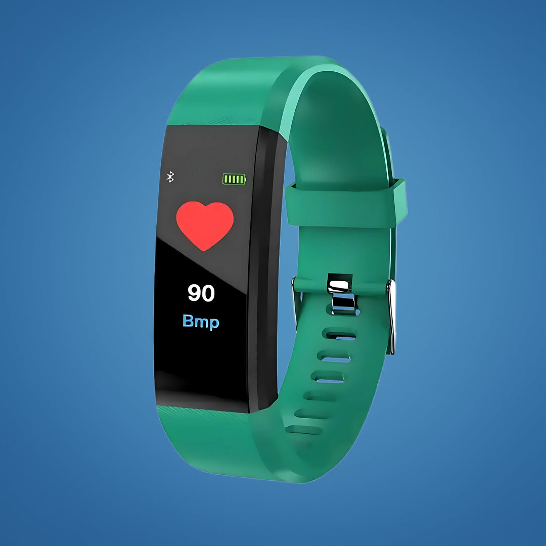 Health monitor smartwatch for seniors, tracking vital signs and providing emergency SOS alerts.