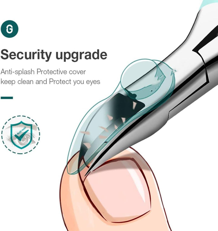 Ergonomic senior toenail clipper safely trims thick, ingrown nails. Stainless steel pedicure tool for easy nail care & foot health.