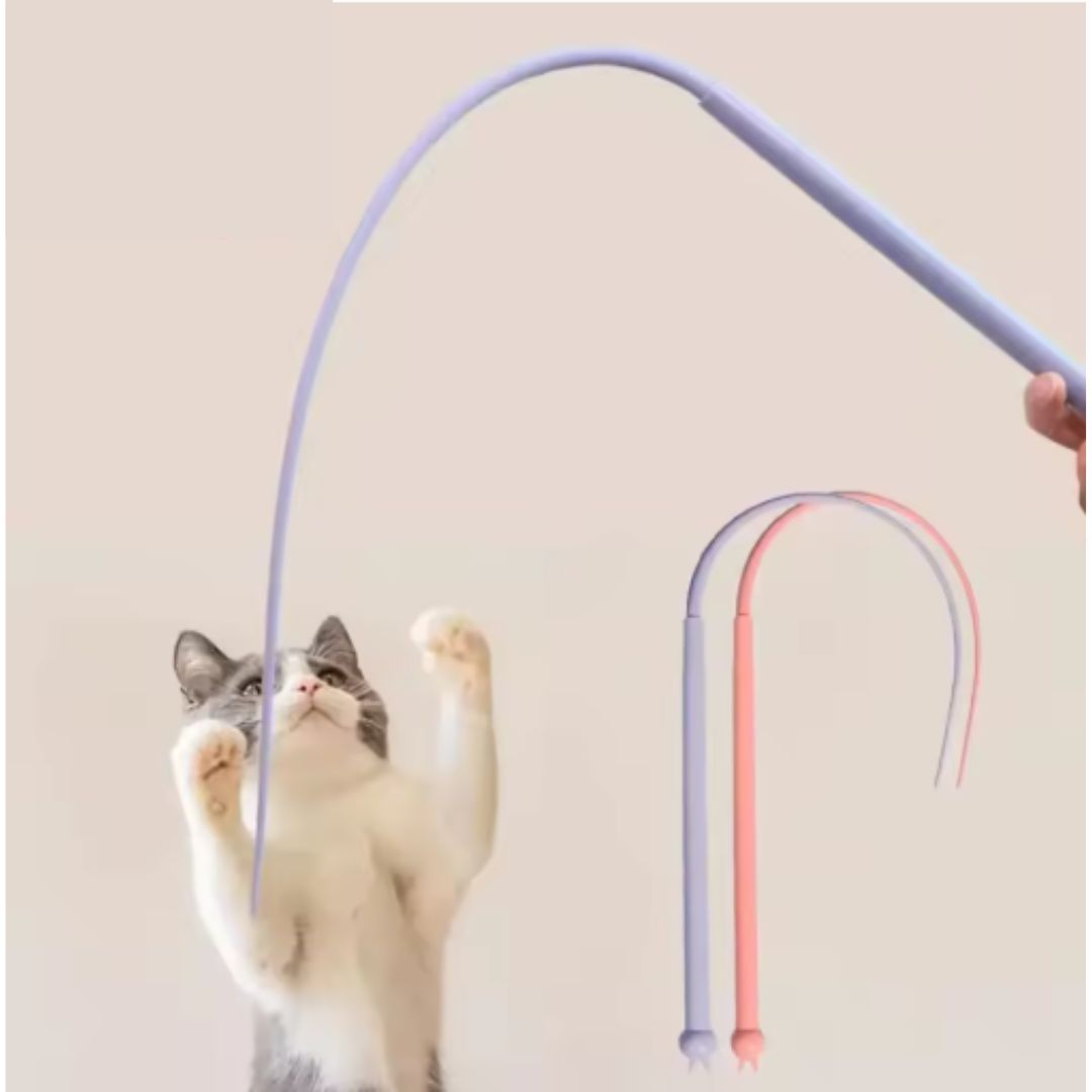 Dual flexible play wands, a durable and engaging cat toy set for active cats