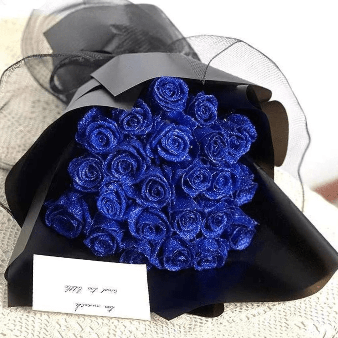 Stunning red glitter rose for gifting & home decor, ideal for Valentine's Day or romantic settings.