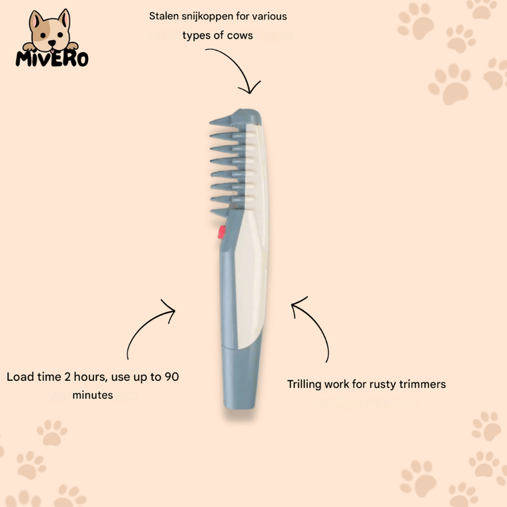 Rechargeable, low noise pet groomer, a silent cordless trimmer for comfortable and precise at-home grooming.