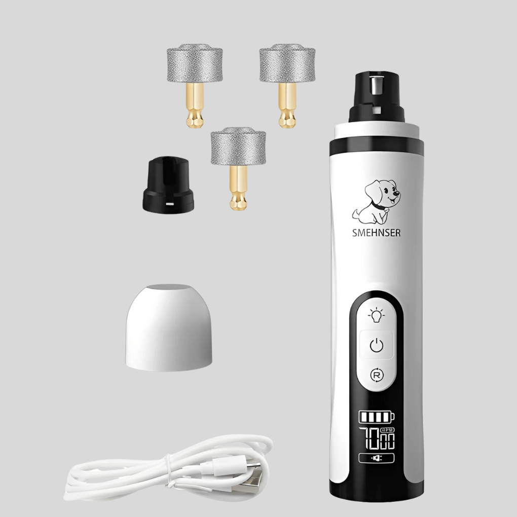 New4 silent pet nail grinder, an electric grooming tool for stress-free dog and cat nail trimming.