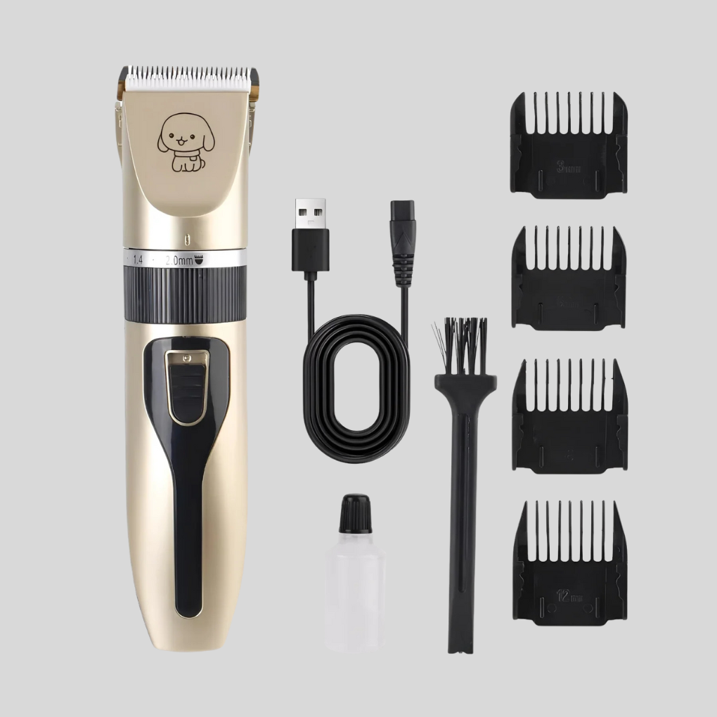 Ergonomic pet groomer, quiet clipper designed for gentle, effective dog and cat hair trimming