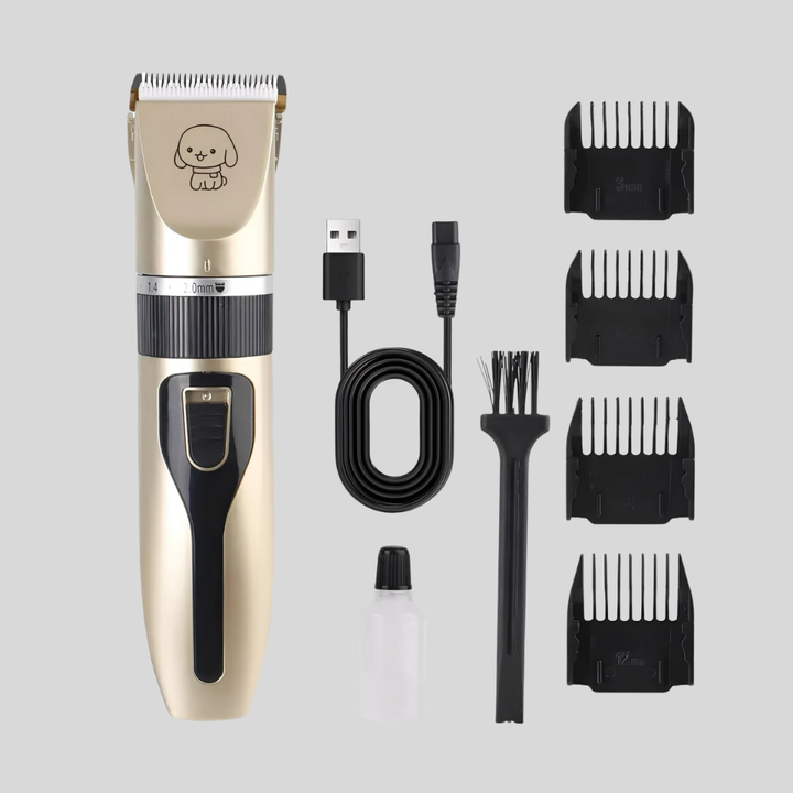 Ergonomic pet groomer, quiet clipper designed for gentle, effective dog and cat hair trimming