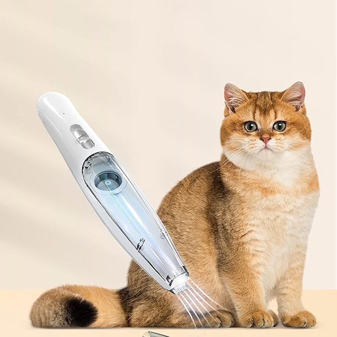 Silent pet hair trimmer with vacuum for dog and cat grooming, rechargeable and cordless