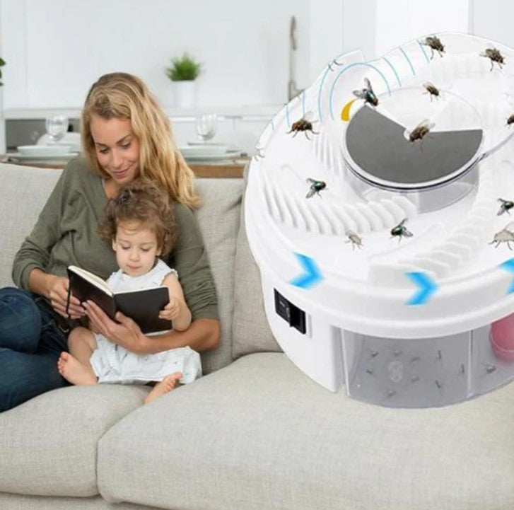 Non-toxic USB fly trap for home & patio. Silent indoor/outdoor pest control, reusable electronic bug killer.