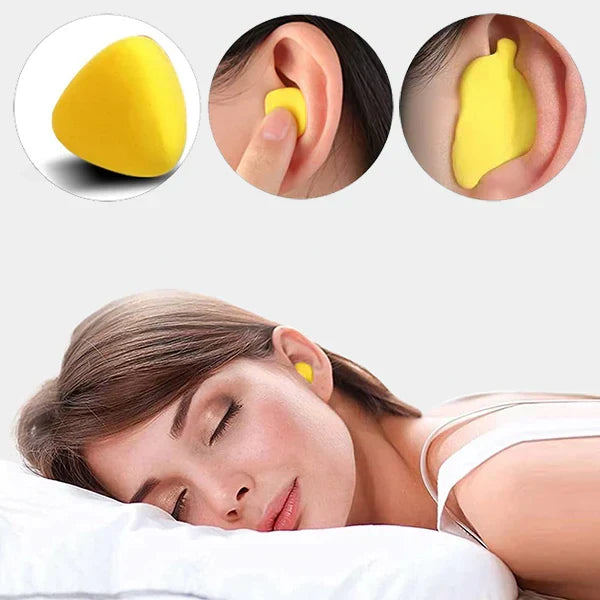 SilentComfort noise-cancelling waterproof earplugs for sleep, swimming, & hearing protection. Reusable sound blocking.