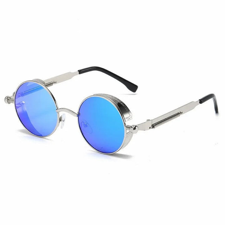 Sleek round sunglasses with high UV protection lenses & a strong aluminum alloy frame. Classic unisex style.