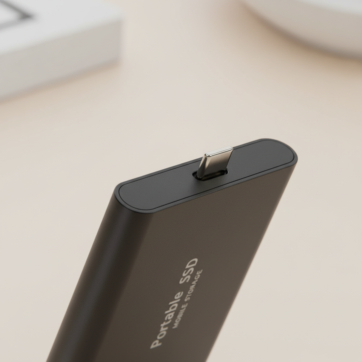 High capacity 128TB Portable External SSD, ideal for ultra-fast digital storage & secure data backup.
