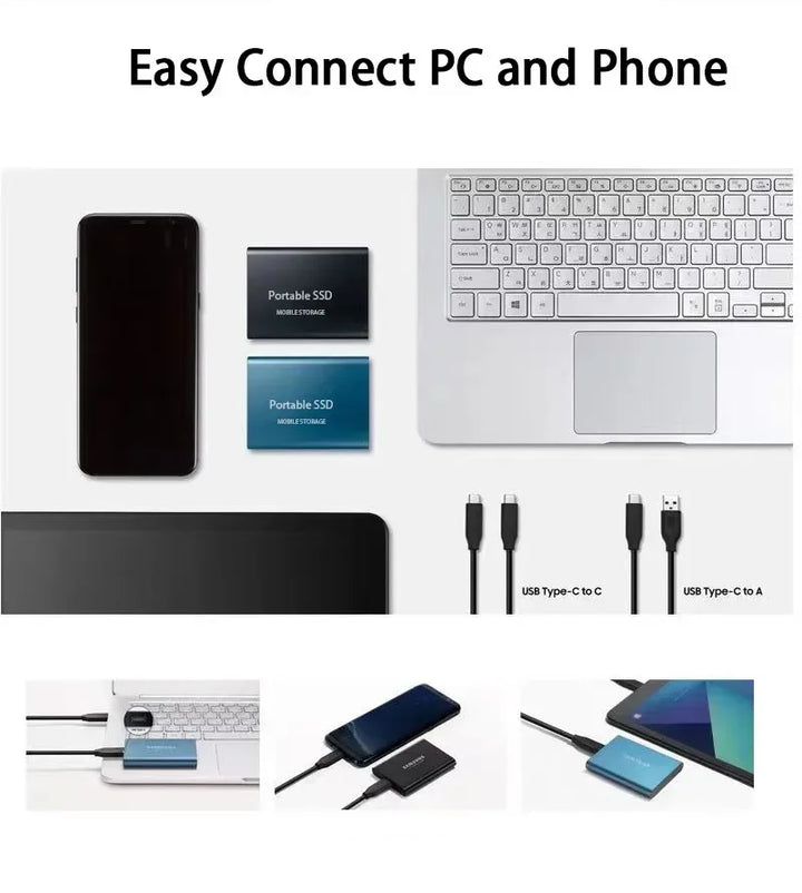 Handheld 128TB Portable External SSD, a convenient mobile accessory for fast, high capacity digital storage.