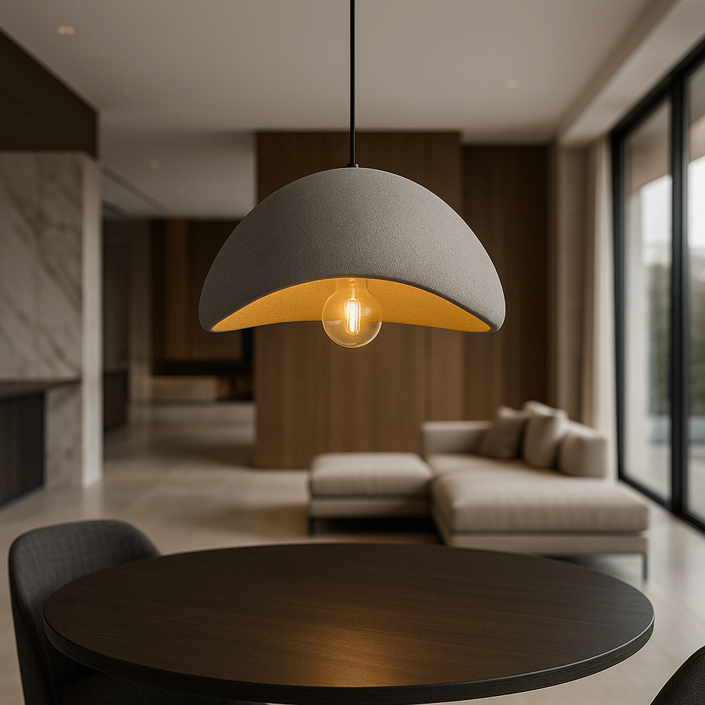 Dimmable LED pendant light, modern design, adjustable height for adaptable and stylish home lighting.