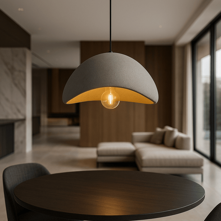 Dimmable LED pendant light, modern design, adjustable height for adaptable and stylish home lighting.