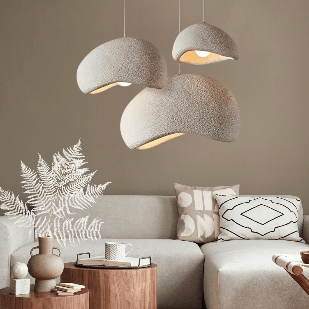 Contemporary white LED pendant lamp, adjustable height and dimmable for versatile home lighting.