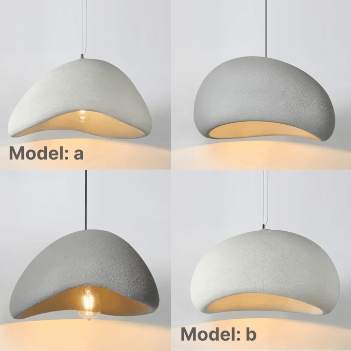 Modern grey LED pendant light with adjustable height & dimmable brightness, enhancing home decor.