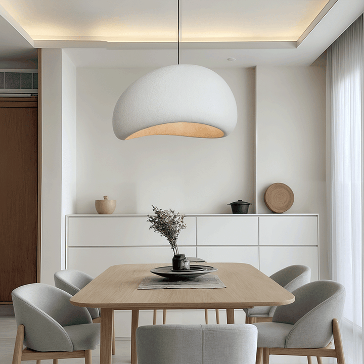 Stylish adjustable LED pendant light, dimmable for customizable ambiance in modern living spaces.