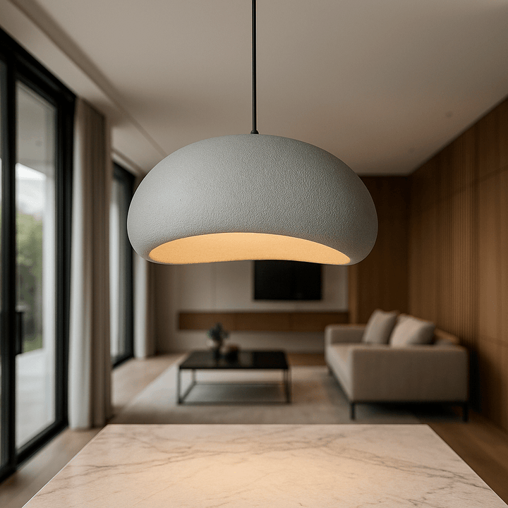 Modern LED pendant lamp with adjustable height, dimmable white light for sleek interior decor.