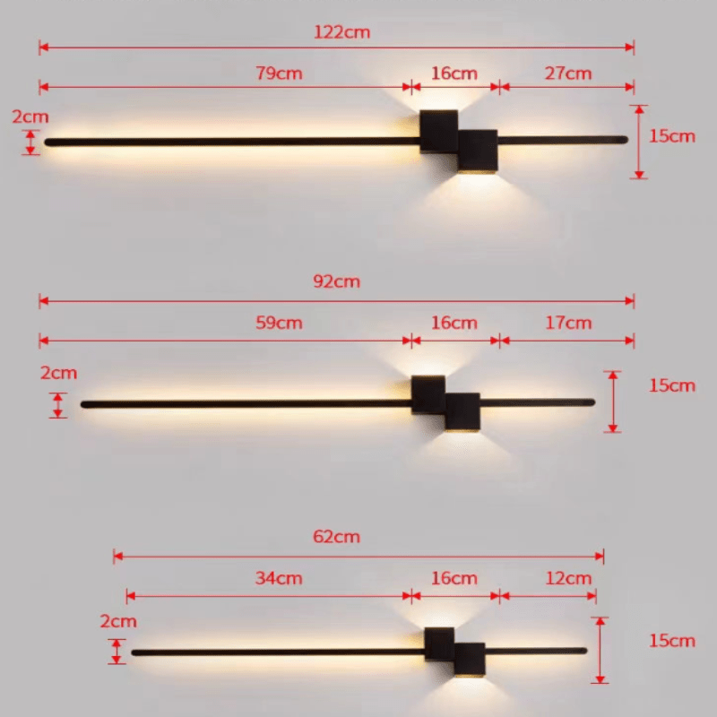 Sleek LED wall light, contemporary design for ambient accent lighting, perfect interior lighting solution.