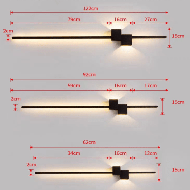 Sleek LED wall light, contemporary design for ambient accent lighting, perfect interior lighting solution.