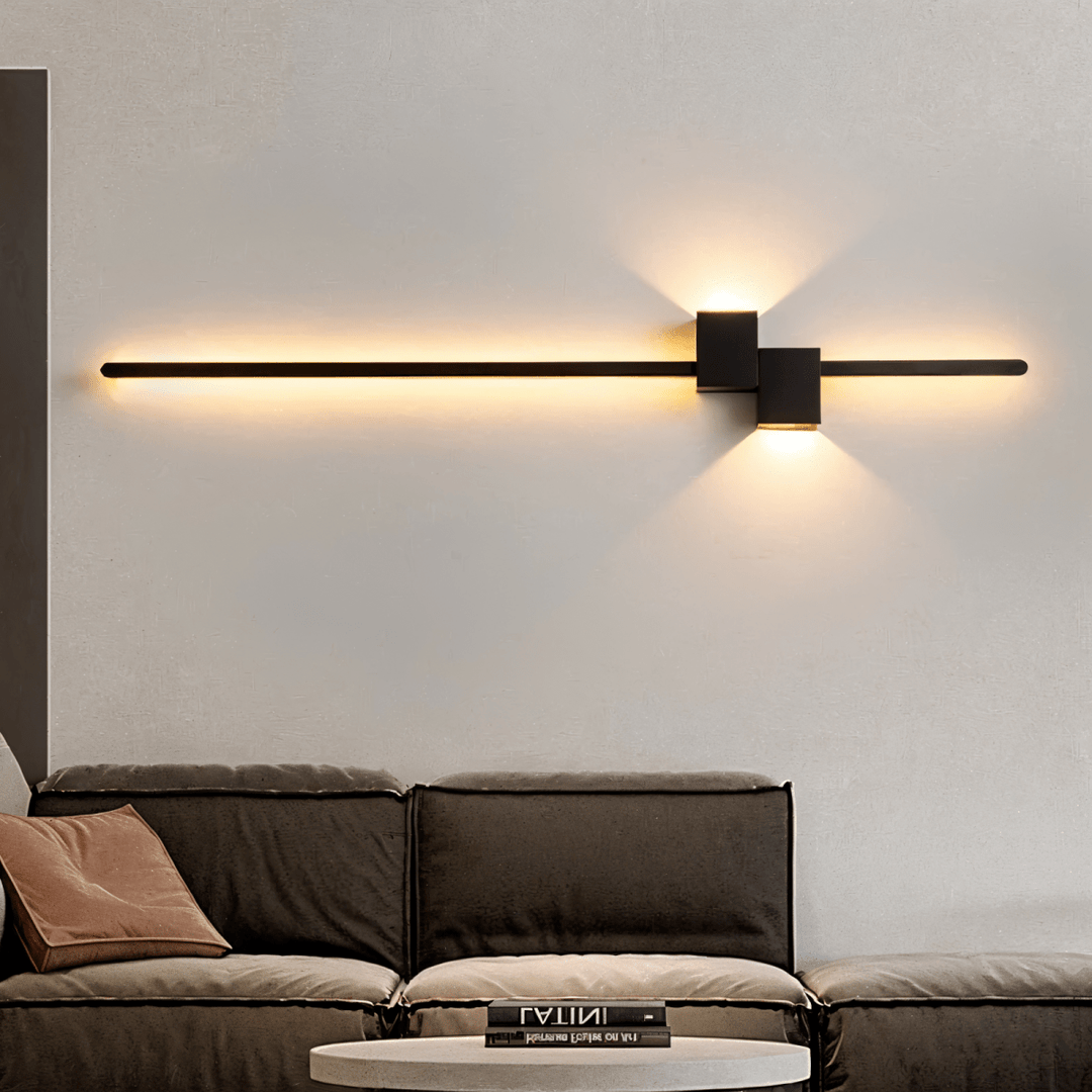 Modern LED wall light, indirect ambient lighting for hallways, sleek minimalist home decor.