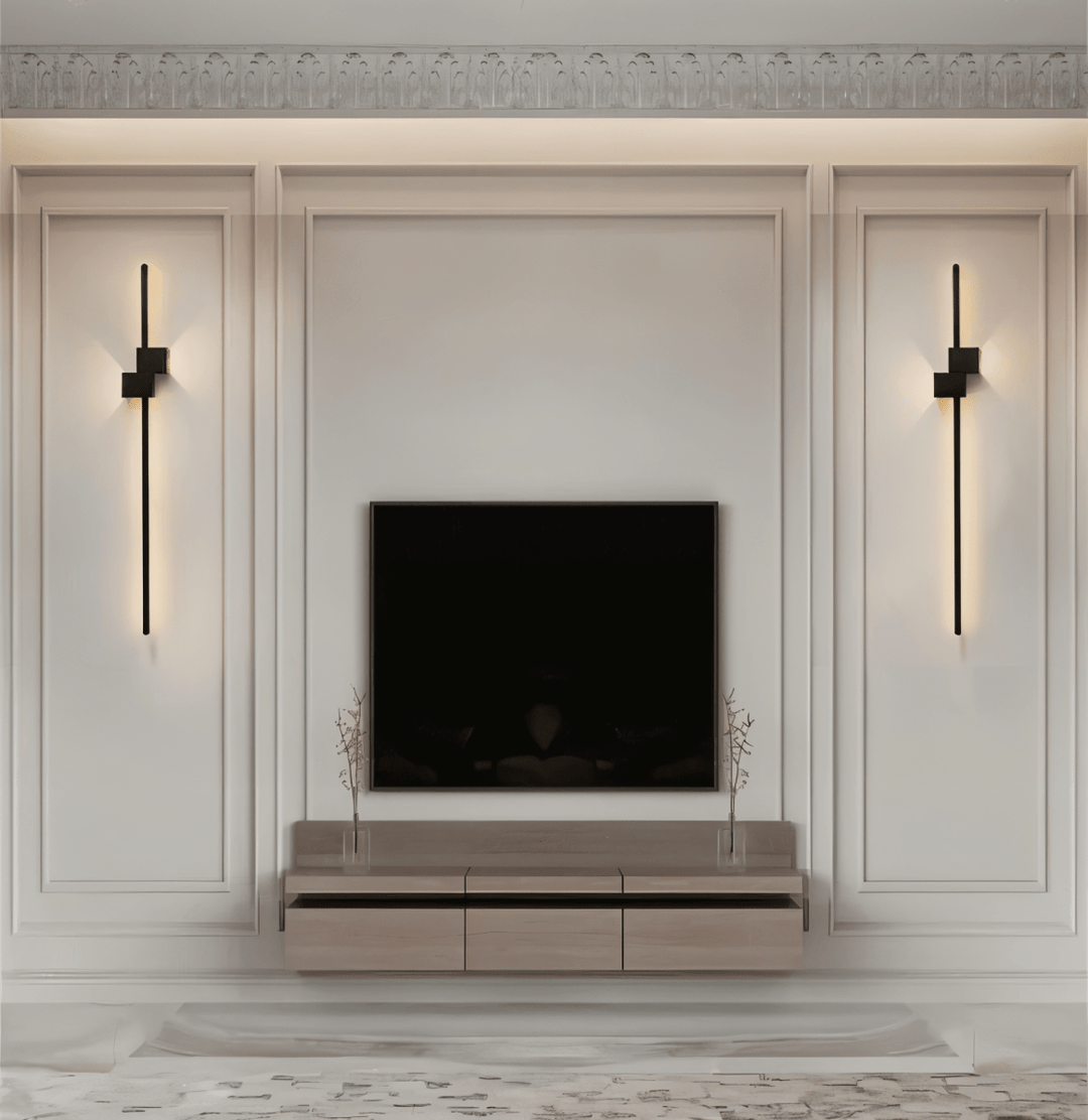Modern LED wall fixture, elegant ambient accent lighting, ideal for home decor, contemporary spaces.