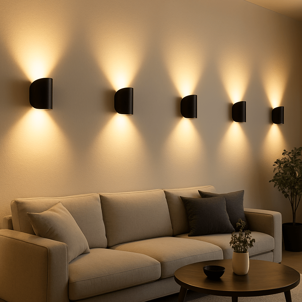 Stylish LED wall light with a minimalist design, perfect for modern home decor, hallways, and office lighting.
